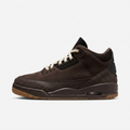 Side view of Air Jordan 3 Retro Fireside with dark brown upper, light laces and light-toned outsole