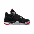 Air Jordan 4 Retro Bred Reimagined - Black/Cement Grey/Summit White/Fire Red - IX8180-001