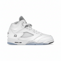 Air Jordan 5 Retro White Metallic Silver Black HQ7980-103 lateral view