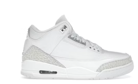 Air Jordan 3 Retro Pure Money CT8532-111 White Metallic Silver