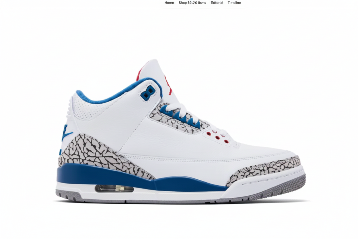Air Jordan 3 Retro True Blue DM0967-104 - White/Varsity Red/True Blue/Cement Grey/Anthracite
