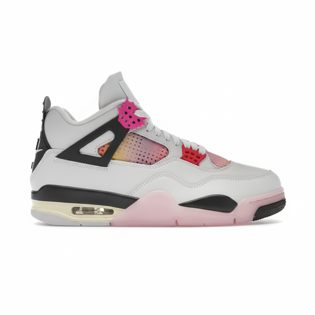Air Jordan 4 Retro SE Craft Off White Fire Pink JA1135-100 lateral view