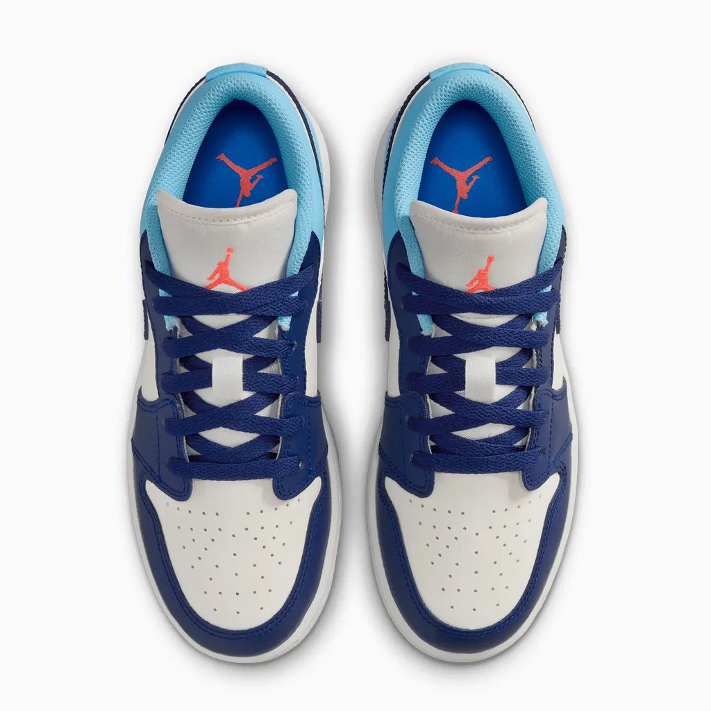 Kid's Air Jordan 1 Low "Sail Blue Chill" Grade School
