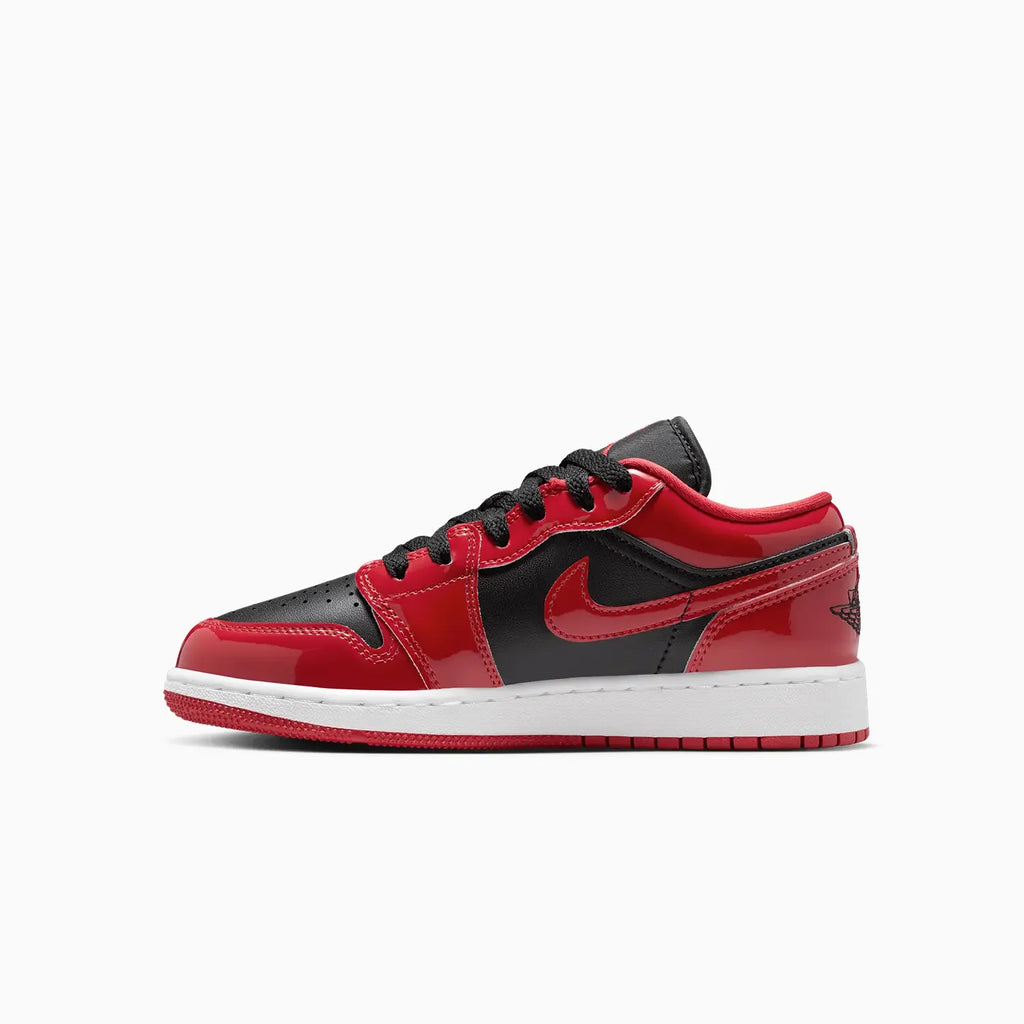 Kid's Air Jordan 1 Low SE "Patent Bred Toe" Grade School